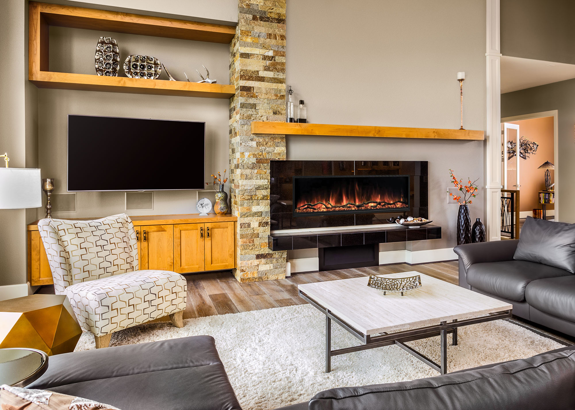 electric fireplace insert installed in North Las Vegas, NV